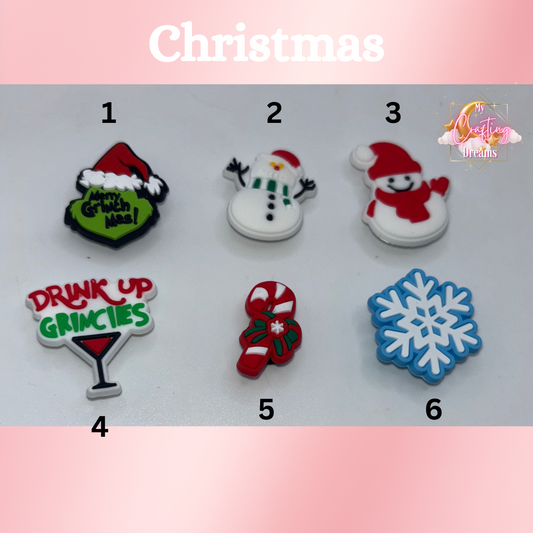 Christmas Theme Rubber Croc Charms