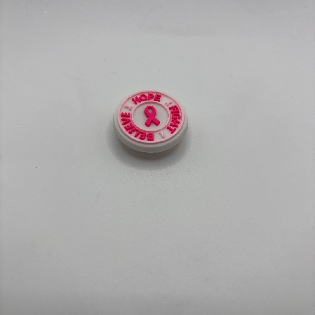 Breast Cancer Rubber Croc Charms