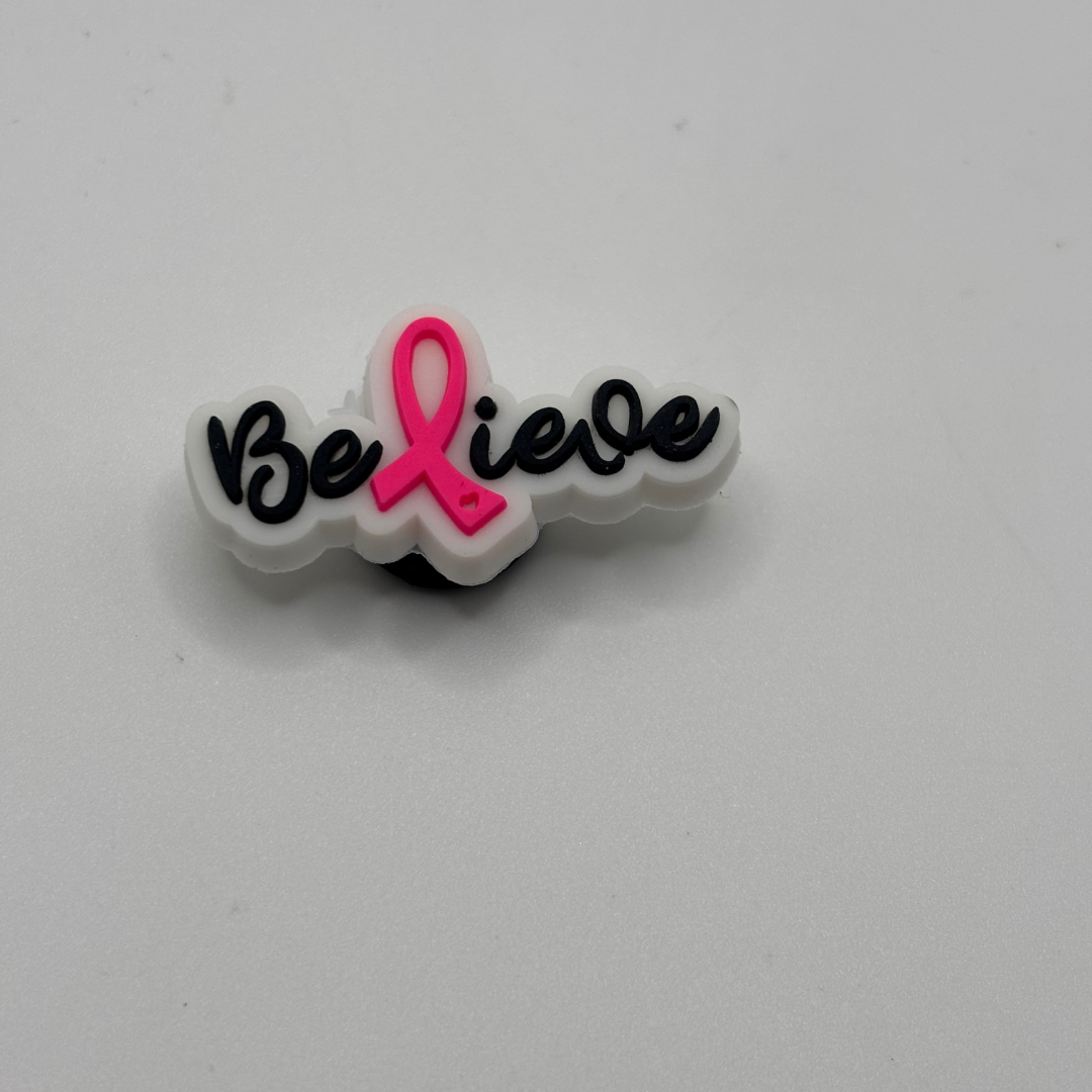 Breast Cancer Rubber Croc Charms