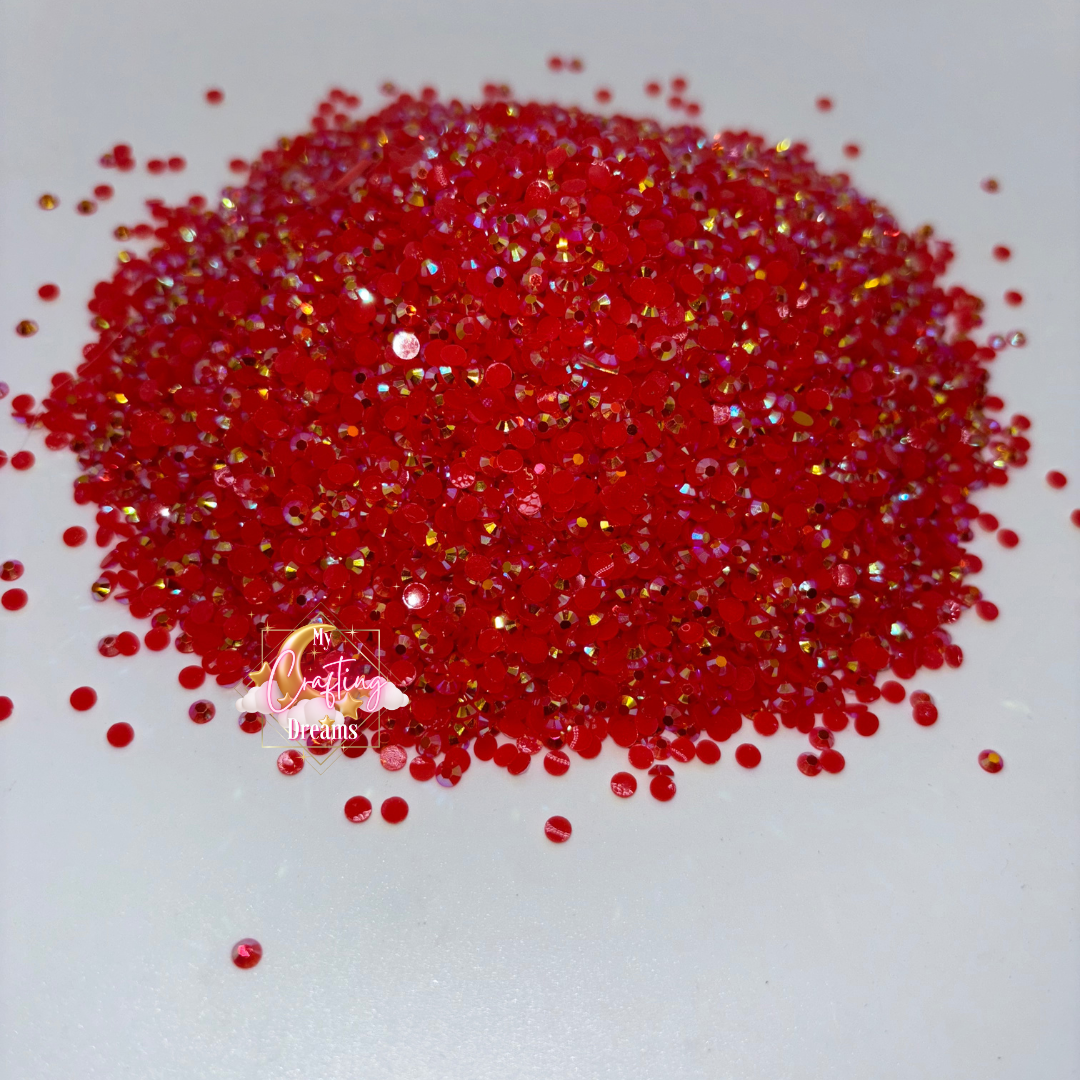 Red Velvet Glimmer (Red Jelly Resin Rhinestones)