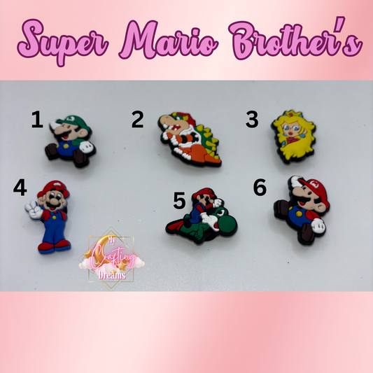 Super Mario Brothers rubber Croc charms