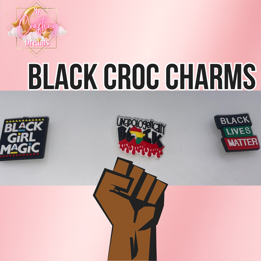 Black Rubber Croc Charms