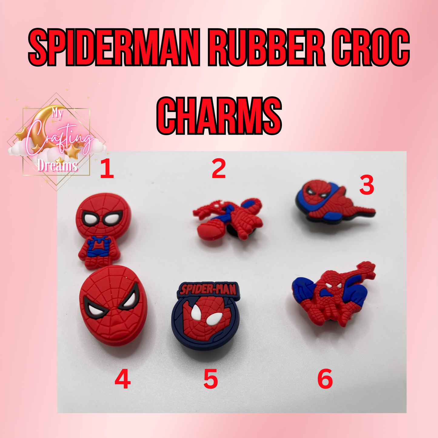 Spiderman Rubber Croc Charms