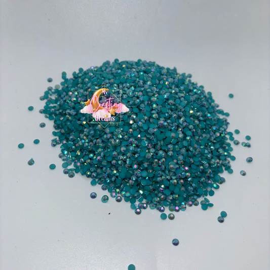 Twilight Teal Jelly Resin Rhinestones