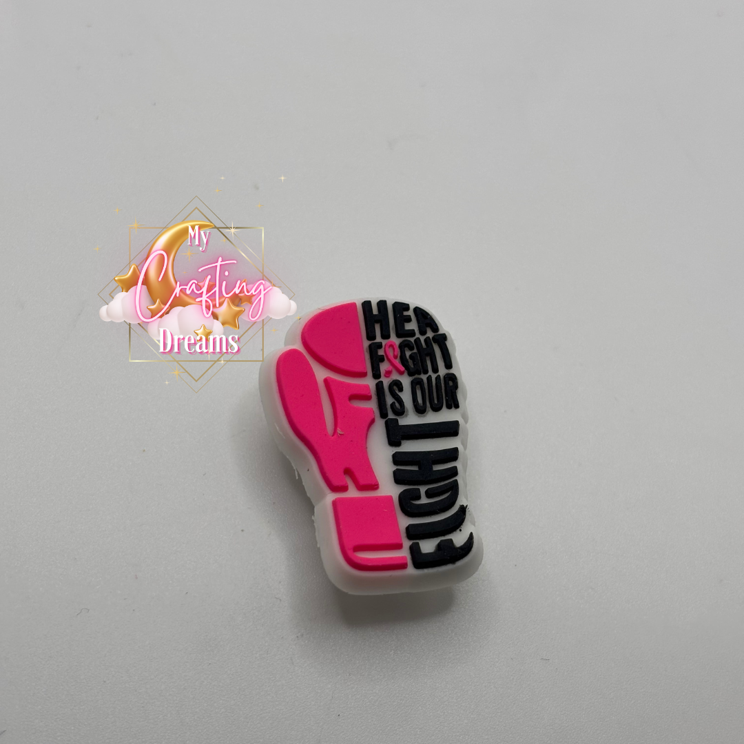 Breast Cancer Rubber Croc Charms