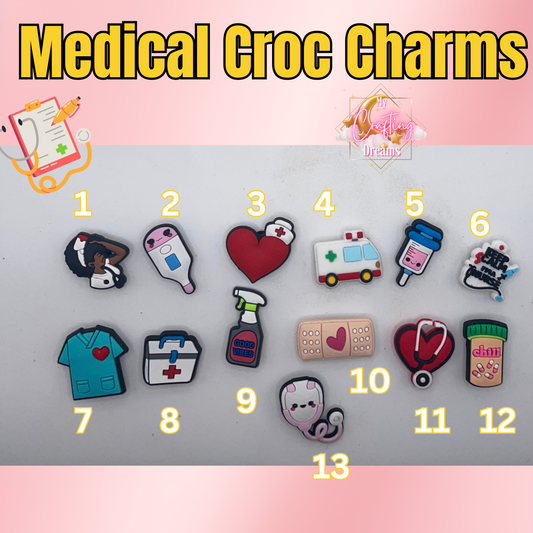 Medical/Dental Rubber Croc Charms