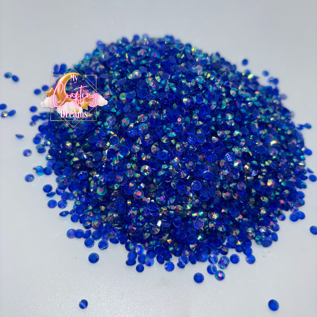 Neptune Glow Blue Transparent Resin Rhinestones