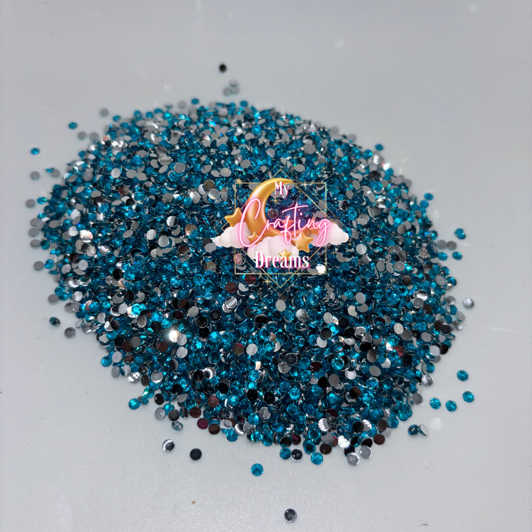 Caribbean Waters (Turquoise Resin Rhinestones)