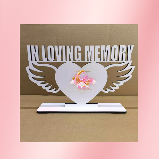 Sublimation In Loving Memory Photo Stand CLEARANCE