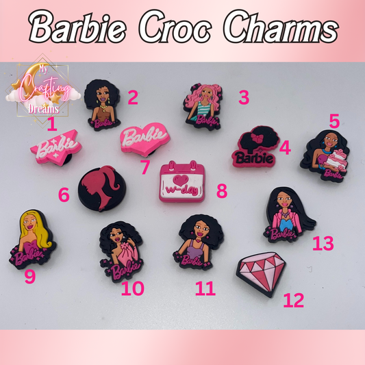 Barbie Inspired Rubber Croc Charms